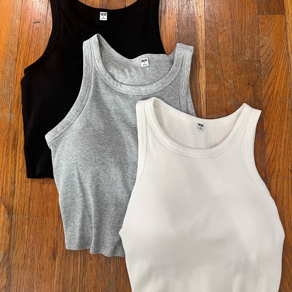 Uniqlo Set of 3 Ribbed Tank Tops